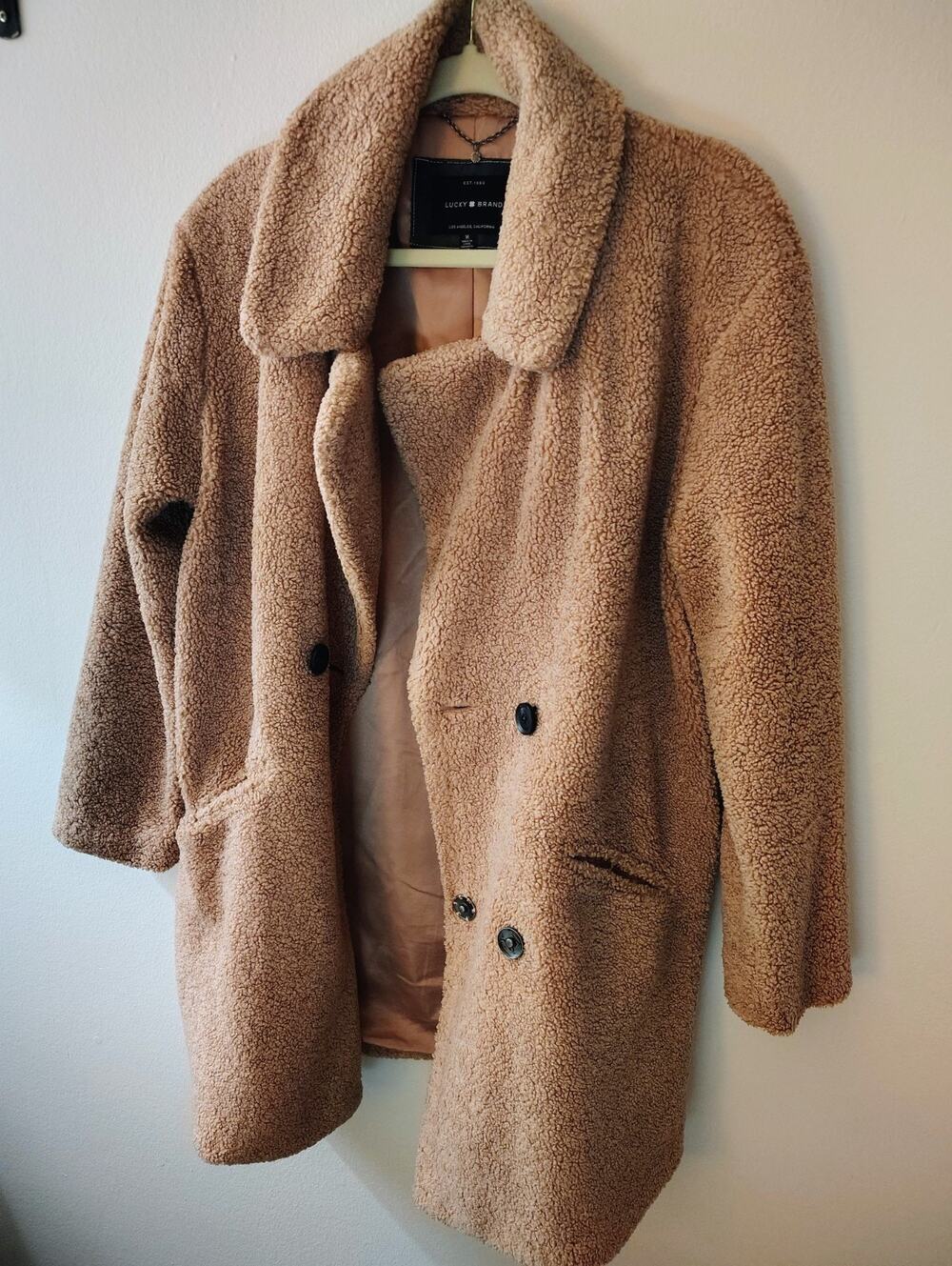 Lucky Brand Womens M Teddy Bear FauxFur Jacket